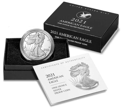 2021-S $1 Type 2 American Eagle Silver Proof Coin PR68DCAM - First Strike — view 5
