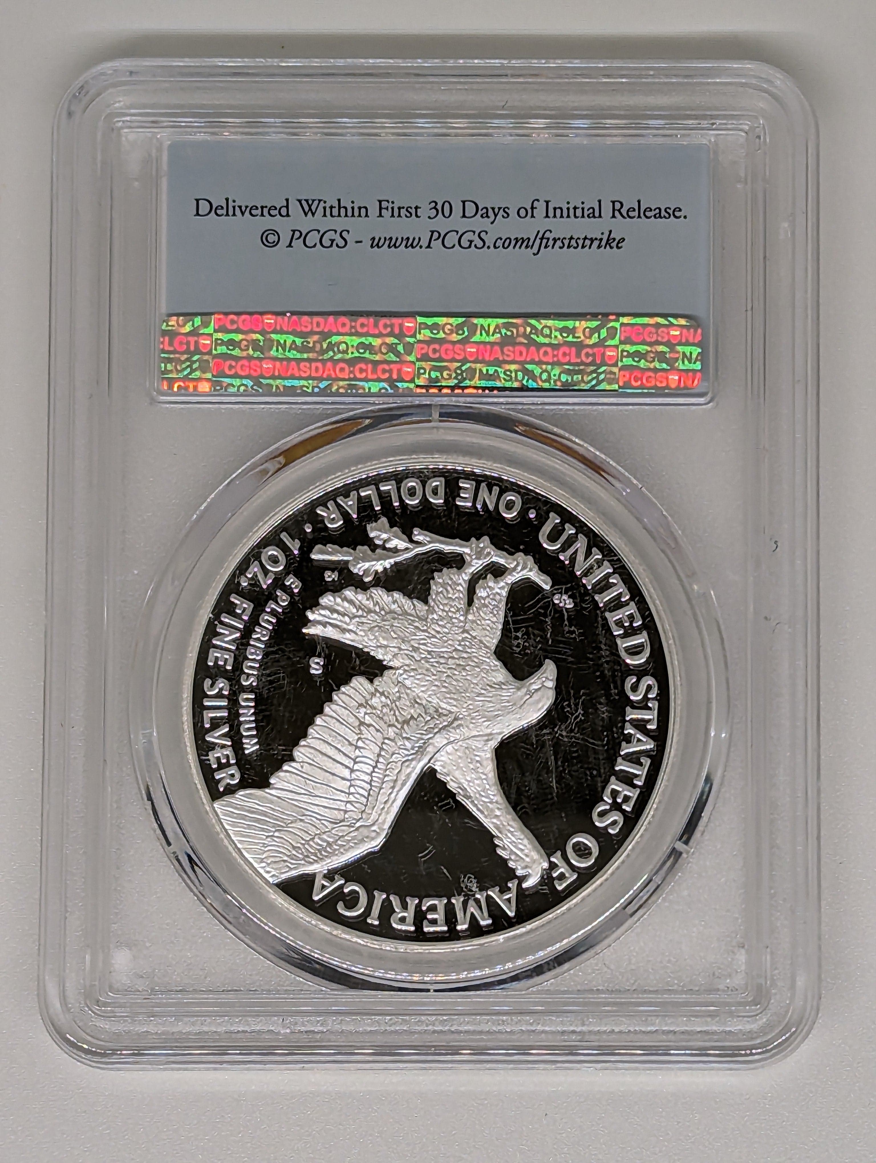 2021-S $1 Type 2 American Eagle Silver Proof Coin PR68DCAM - First Strike — view 4