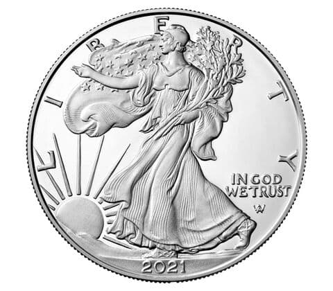2021-S $1 American Eagle Silver Proof Coin Type 2 PR70DCAM - First Strike — view 2