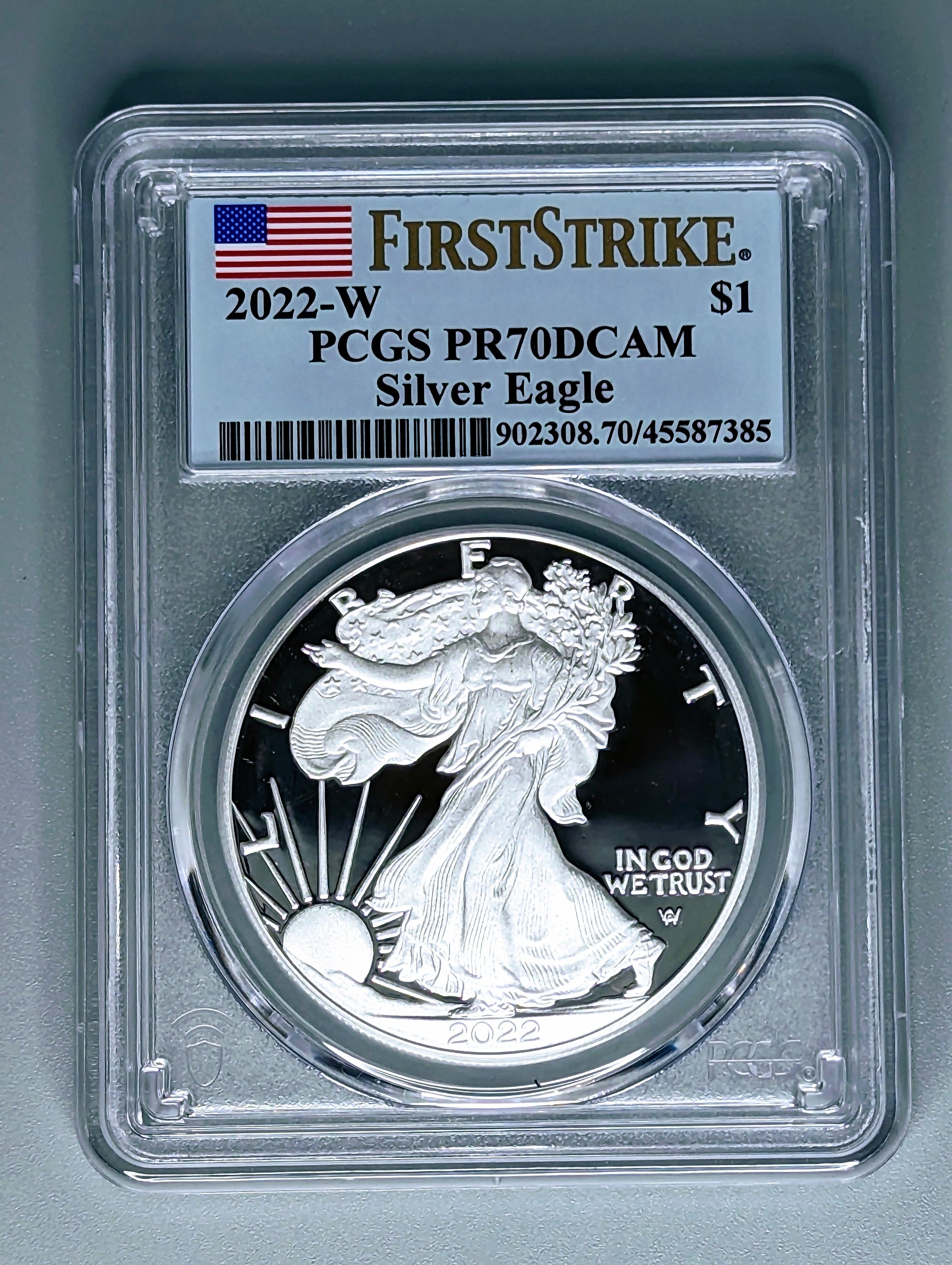 2022-S $1 American Eagle 1 oz. Silver Proof Coin - PR70 - First Strike — view 4