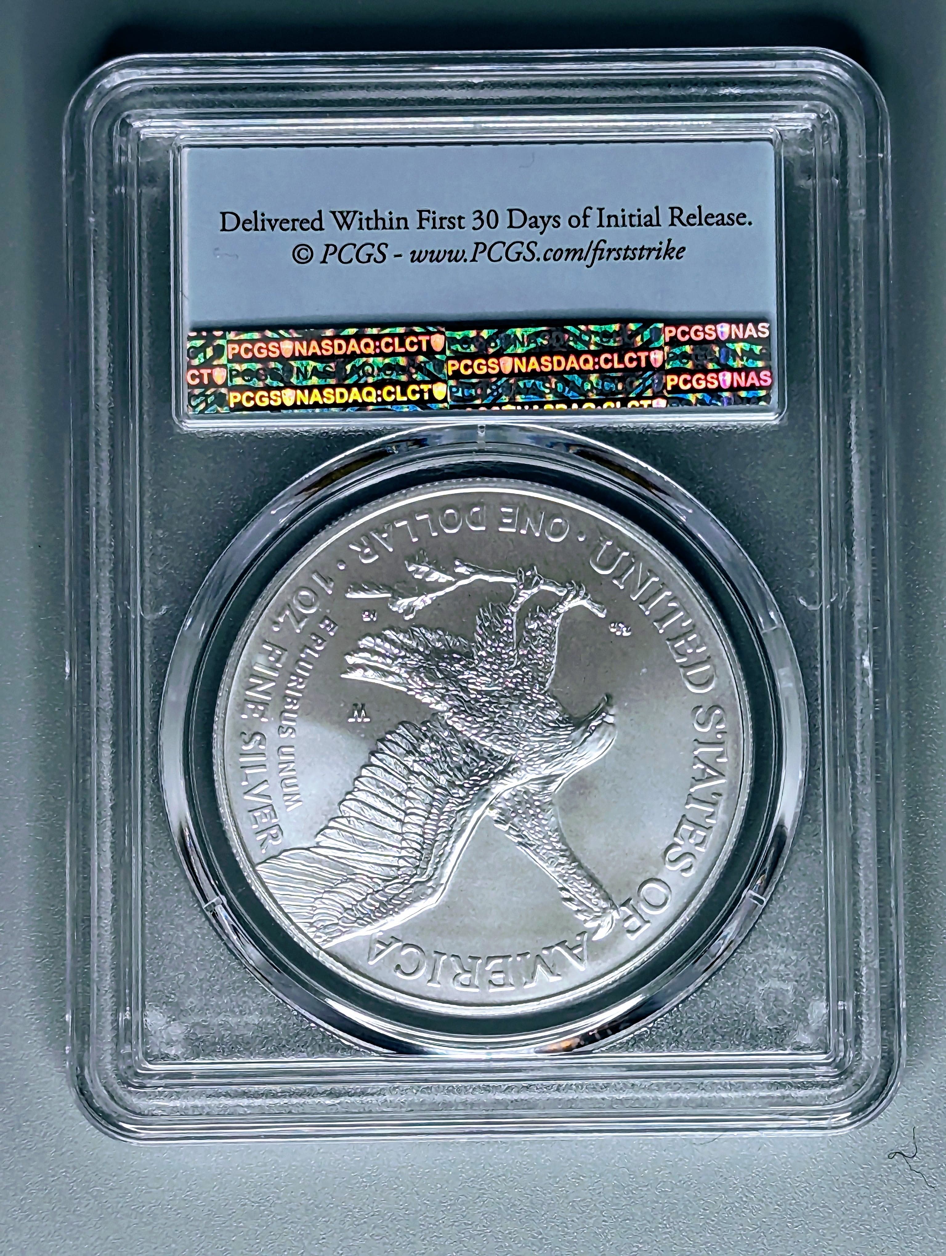 2022-W Burnished Silver Eagle Uncirculated Coin - SP70 PCGS - Frist Strike — view 5