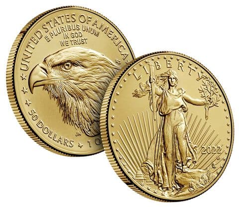 2021-W Burnished Gold Eagle Coin, Type 2 - SP70 PCGS - First Strike — view 3
