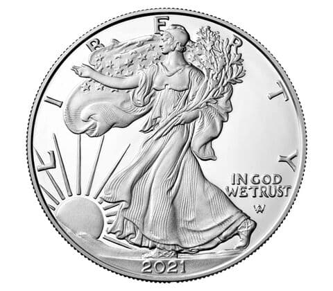 2021-W Burnished Silver Eagle Coin, Type 2 - PCGS SP70 - First Strike — view 2